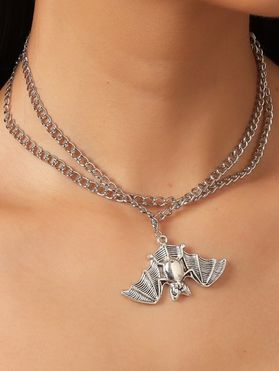 Halloween Bat Shape Layered Chain Necklace