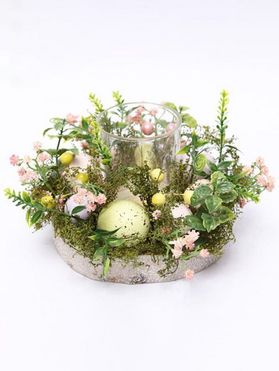 Plant Easter Eggs Glass Candle Holder Home Decoration
