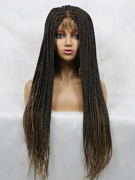 4*4 Lace Front Braids 36 Inch Long See Thru Bang Heat Resistance Synthetic Wig