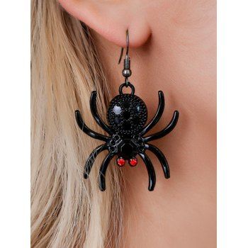 Gothic Drop Earrings Cartoon Spider Rhinestone Halloween Earrings