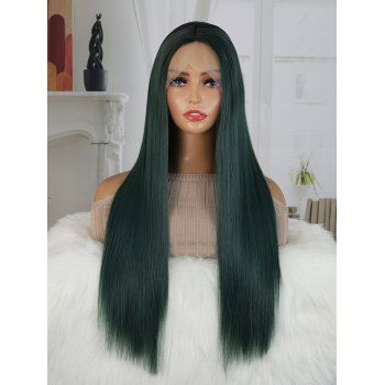 

Long Straight Heat Resistant Synthetic 13*1 Lace Front Wig, Green