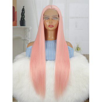 

Long Middle Part Straight 13*3 Lace Front Heat Resistant Synthetic Anime Cosplay Wig, Pink