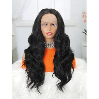 

Long Body Wave 13*3 Lace Front Heat Resistant Synthetic Wig, Black