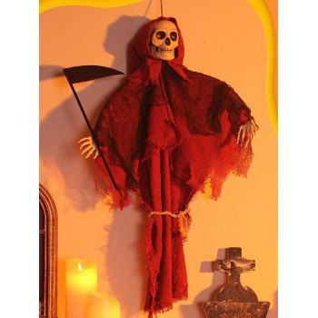 

Halloween Skeleton Grim Reaper Hanging Decoration, Red