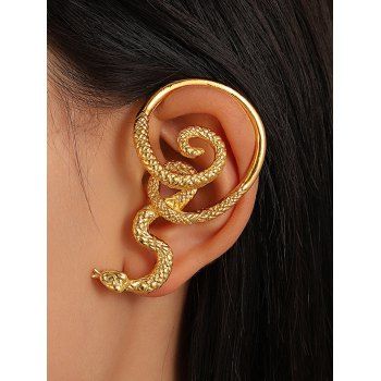 Fashion Women Single Golden Gothic Snake Shaped Ear Cuff Jewelry Online Golden