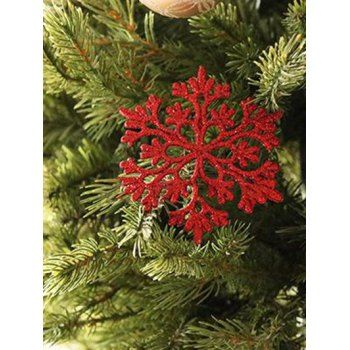

Decorative Christmas Tree Ornaments Snowflakes Set, Red