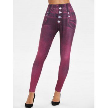

Skinny Jeggings 3D Print Jeggings Elastic High Waisted Skinny Casual Leggings, Deep red