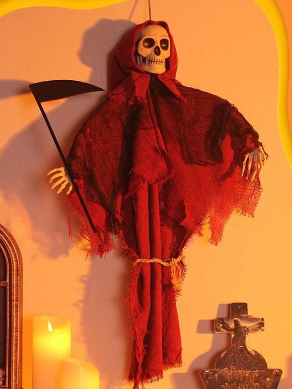 Décoration à Suspendre Motif Squelette Sinistre D'Halloween - Rouge 