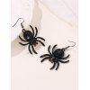 Boucles D'Oreilles Pendantes Motif Araignée de Dessin Animé en Strass Style Gothique - Noir 