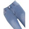 Flare Jeans Ripped Jeans Slit Light Wash Pockets Zipper Fly Casual Denim Pants - DEEP BLUE 2XL