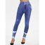 Legging Décontracté Long Moulant à Imprimé 3D Jean à Taille Haute Elastique - Bleu profond L