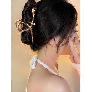 Fashion Women's Hair Accessories Rose Hair Claw Metal Outdoor Trendy Hair Claw Golden