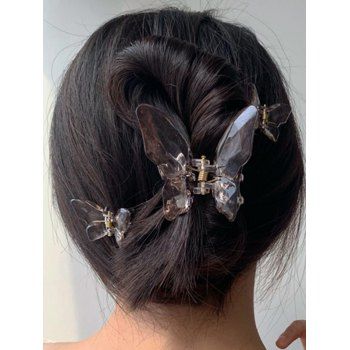 3 Pcs Butterfly Hair Claws Fresh Style Outdoor Transparent Hair Claws