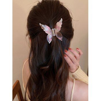 Fashion Women's Hair Accessories Butterfly Hair Claw Acrylic Outdoor Trendy Hair Claw Light pink