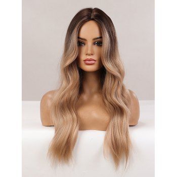 

Wavy Ombre 26 Inch Long Middle Part Synthetic Wig, Multicolor a