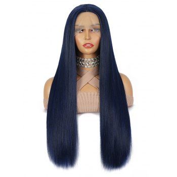 

Long Straight Lace Front Heat Resistant Synthetic Wig, Blue