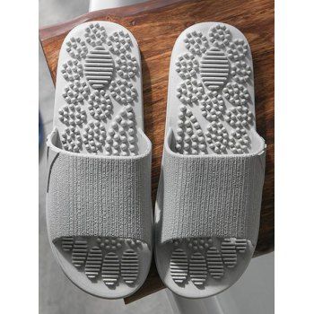 

Indoor Slippers Anti-slip Slip On Solid Color Bathroom Slippers, Light gray
