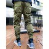 Pantalon Cargo Décontracté Lumineux avec Multi-Poches Zippées Taille Elastique - Vert profond M