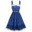 Mini Robe Pliée Géométrique Lettre en Ligne A Superposée en Maille - Bleu profond L