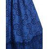Mini Robe Pliée Géométrique Lettre en Ligne A Superposée en Maille - Bleu profond XXXL