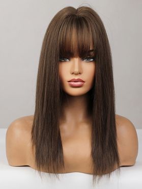 22 Inch Long Straight Full Bang Synthetic Wig