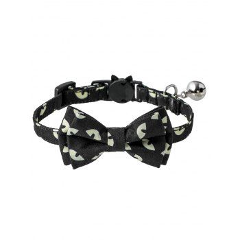 

Halloween Bowknot Bell Cat Dog Adjustable Gothic Pet Collar, Black
