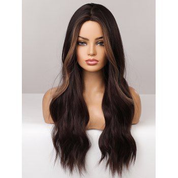 

Highlight Wavy 26 Inch Long Middle Part Synthetic Wig, Multicolor a