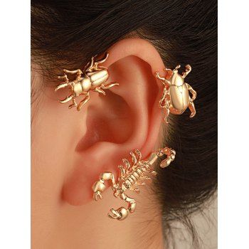 Fashion Women Single Ear Cuff Ladybug Scorpion Alloy Gothic Ear Cuff Jewelry Online Golden