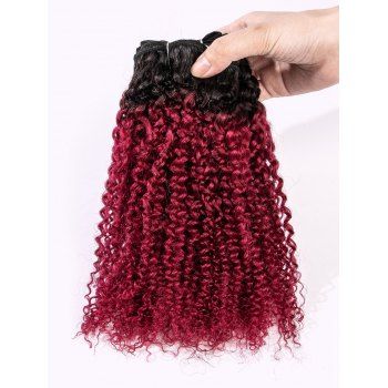 

Human Hair Wig Short Ombre Jerry Curly Hair Weft, Multicolor a