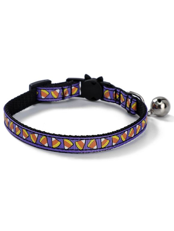 Collier Réglable Gothique D'Halloween Chat Chien Cloche - Pourpre 