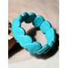 Bracelet Large en Forme de Cœur en Turquoise Fantaisie Style Bohémien - Bleu clair 