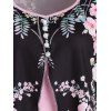 Flower Print Cottagecore Tee Mock Button Overlap Faux Twinset T Shirt Short Sleeve Twofer T-shirt - LIGHT PINK L