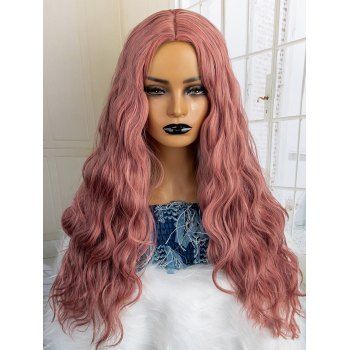 

Long Middle Part Wavy Synthetic Wig, Lava red