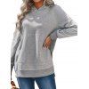 Heather Sweatshirt Hooded Sweatshirt Pockets Slit Long Sleeve Hoodie - LIGHT GRAY XL