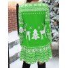 Mini Robe Ligne A Géométrique Flocon de Neige et Sapin de Noël Imprimés à Manches Longues - Vert M