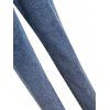Jean Moulant Zippé à Taille Haute Grande Taille avec Poches - Bleu 4XL