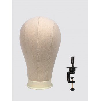 

Canvas Mannequin Head For Wig With Clamp Stand, Light coffee