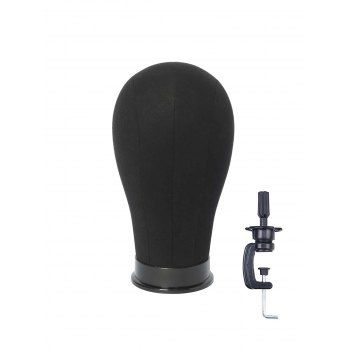 

Canvas Mannequin Head For Wig With Clamp Stand, Black