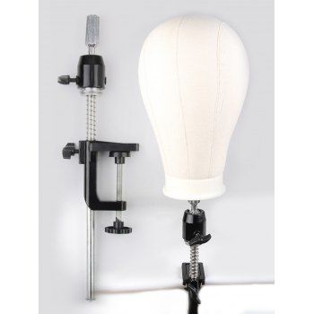 

Adjustable Training Mannequin Head Stand Table Clamp Wig Head Holder, Black