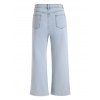 Plus Size Jeans Distressed Jeans Zipper Fly Pockets Frayed Hem Wide Leg Denim Pants - LIGHT BLUE 4XL