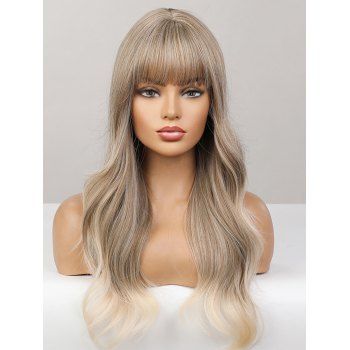 

Capless 26 Inch Long Ombre Wavy Synthetic Wig, Tan