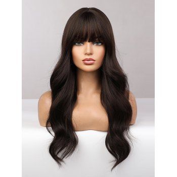 26 Inch Long Full Bang Body Wave Capless Synthetic Wig