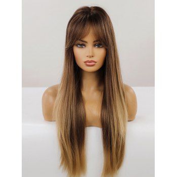 

Eight Bang 26 Inch Long Straight Highlight Synthetic Wig, Multicolor a