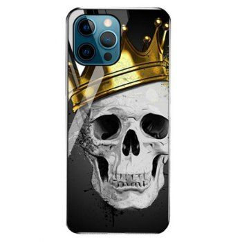 

Halloween Skull Crown Pattern Glass Phone Case For Iphone, Multicolor