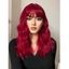 Full Bang Long Wavy Capless Synthetic Anime Cosplay Wig - RED WINE 22INCH