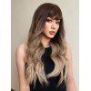 Long Ombre Full Bang Wavy Capless Synthetic Wig - multicolor A 26INCH