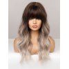 24 Inch Long Full Bang Ombre Wavy Synthetic Wig - multicolor A 24INCH