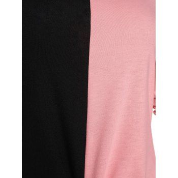 Colorblock T Shirt Dual Strap Cold Shoulder T Shirt Crossover Casual Tee