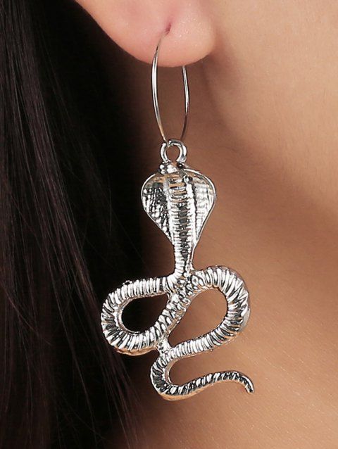 Boucles D'Oreilles Pendantes en Forme de Serpent Style Gothique