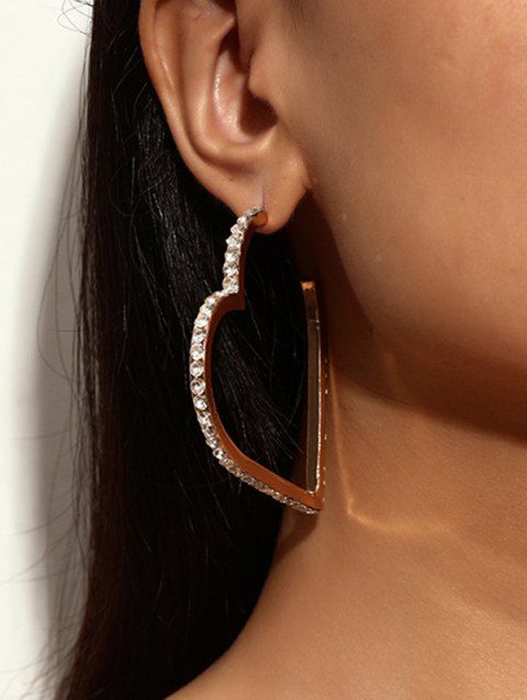 Rhinestone Heart Shaped Elegance Earrings